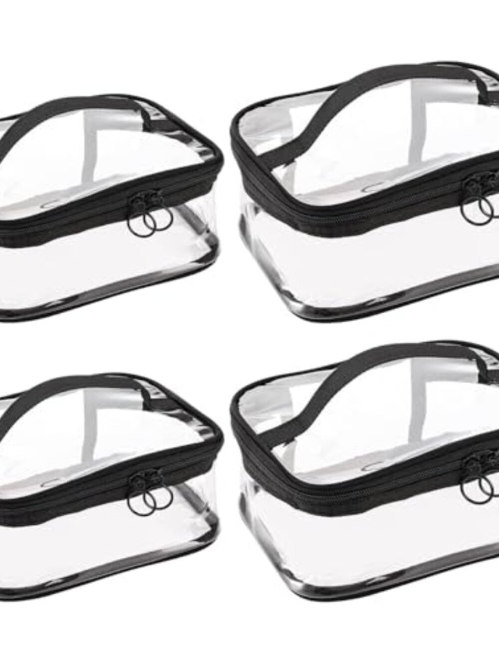 Clear PVC Travel Toiletry Bag Set with Zipper and Handle